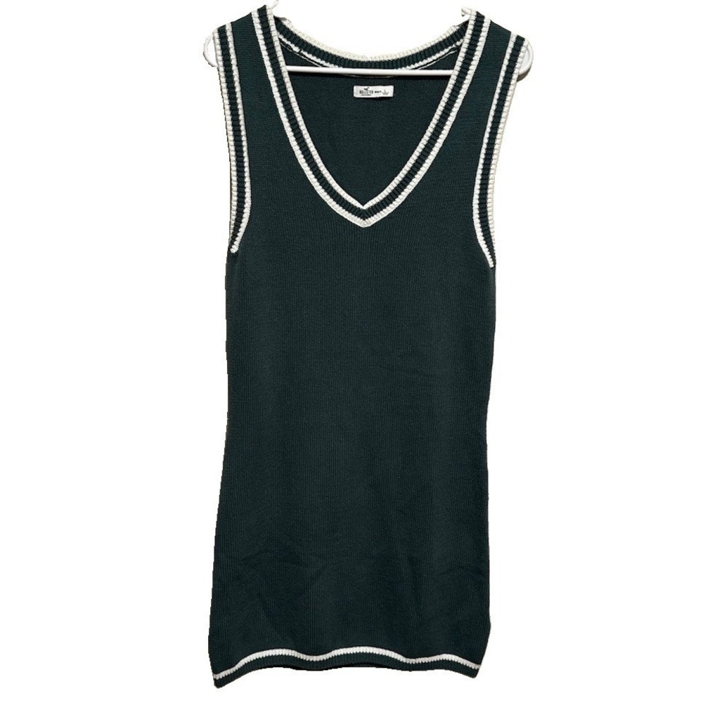 Hollister Women's Dress Cotton Blend Sz Large Green And White